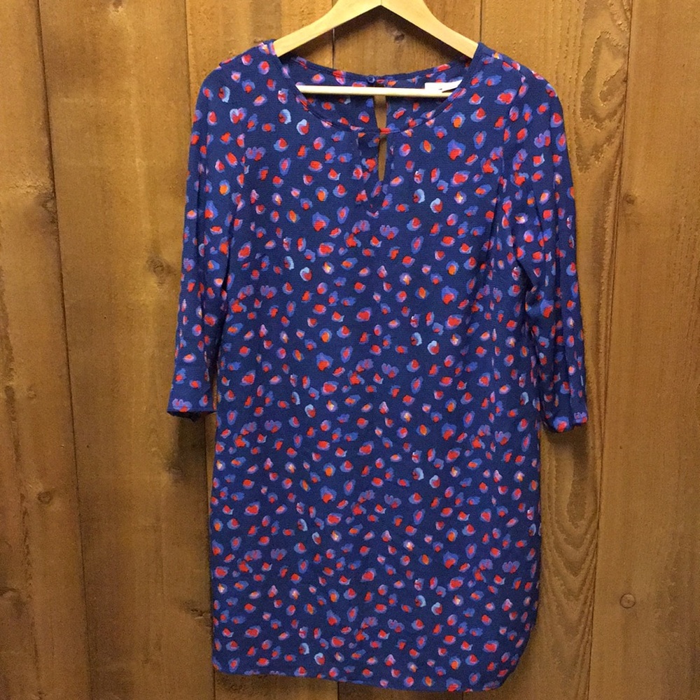 Navy/red 3/4 sleeve dress